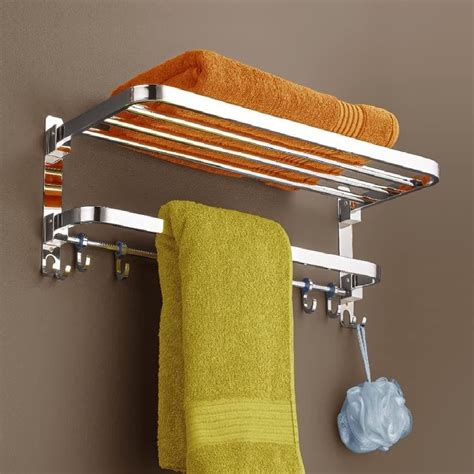 Eonic Stainless Steel Folding Towel Rack For Bathroom Towel Bar Towel