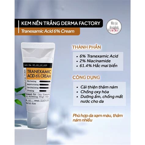 Kem D Ng Gi M Th M N M Derma Factory Tranexamic Acid Cream Ml