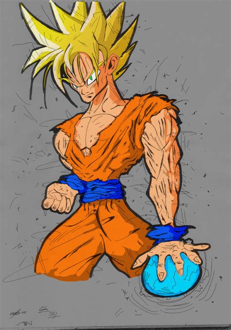 Goku Super Saiyan Coloured By Shaolingodfist On Deviantart