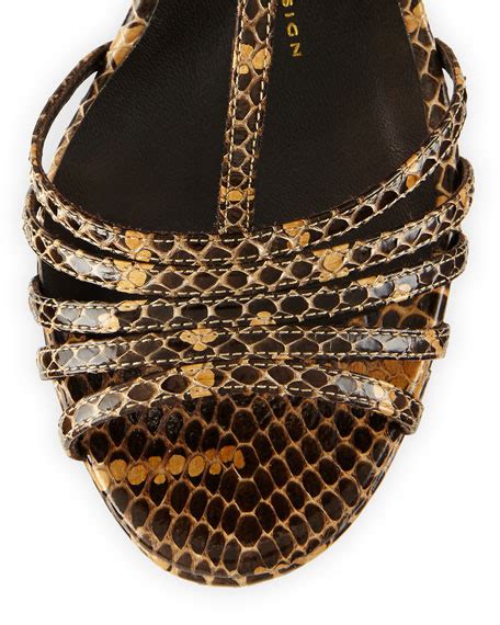 Giuseppe Zanotti Leather High Heel Platform Sandal Snake Print