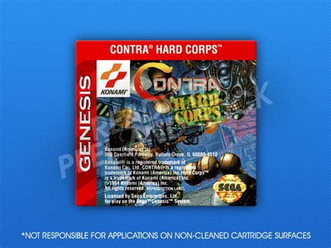 Sega Genesis - Contra Hard Corps Label | Retro Game Cases