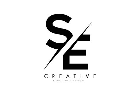 SE S E Letter Logo Design with a Creative Cut. 4878518 Vector Art at ...