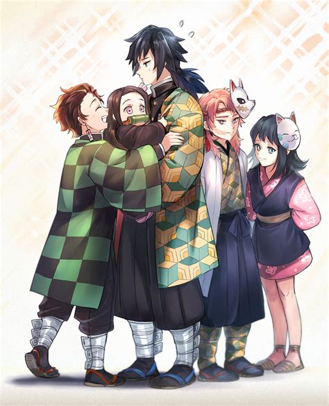 Kamado Nezuko Kamado Tanjirou Tomioka Giyuu Sabito And Makomo