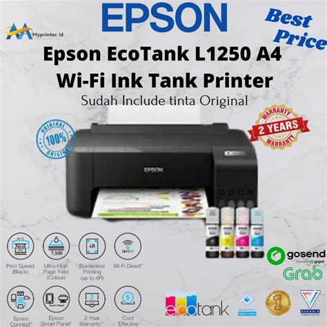 Jual Epson EcoTank L1250 A4 Wi Fi Ink Tank Printer Shopee Indonesia