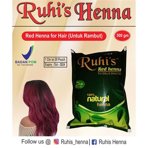 Jual RUHIS RED HENNA 500 Gr Pewarna Rambut Henna Cat Rambut