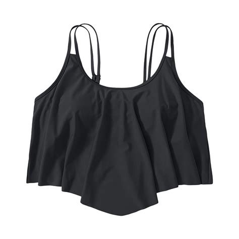 WENWU Women S Bikini Tops Full Coverage Tankini Top Double Layer Swim Bras Flounce Bathing Suit