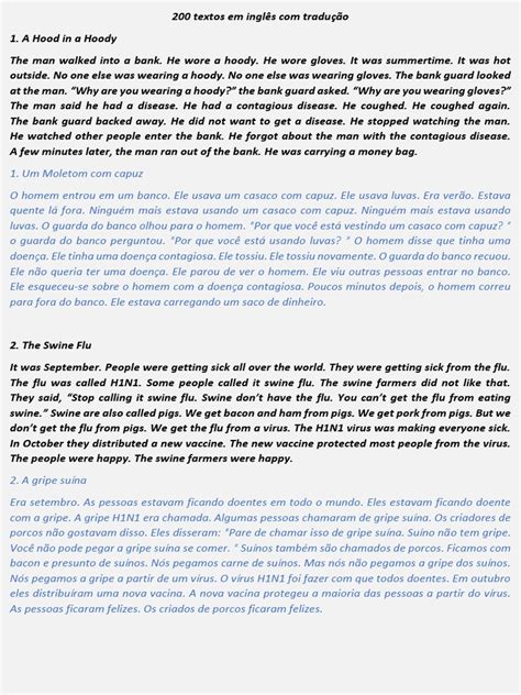 Texto Em Inglês Para Copiar - 200 Textos em Inglês Com Tradução | Download Free PDF | Wound | Nature