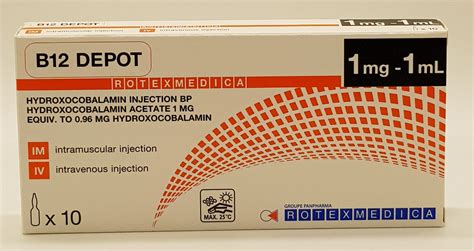 VITAMINE B12 HYDROXOCOBALAMIN 1MG AMPUL 1ML 10ST SOMA PHARMA