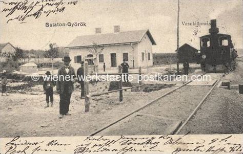 Balaton Györök Bahn um 1905 Wiener Werkstätte Postkarten