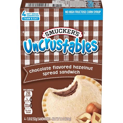 Smuckers Uncrustables Chocolate Flavored Hazelnut Spread Sandwich 4