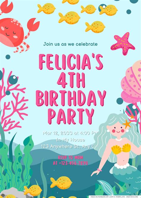 16+ Mermaid Birthday Invitation Templates