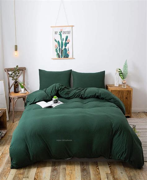 Emerald Green 100 Cotton Duvet Cover Boho Duvet Cover King Etsy