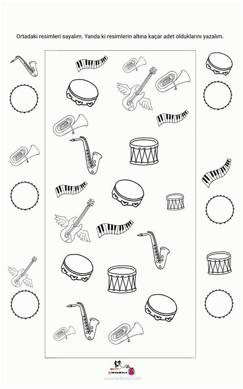 MÜZİK ALETLERİ ÇALIŞMA SAYFASI OKUL ÖNCESİ KIRTKIRTLA