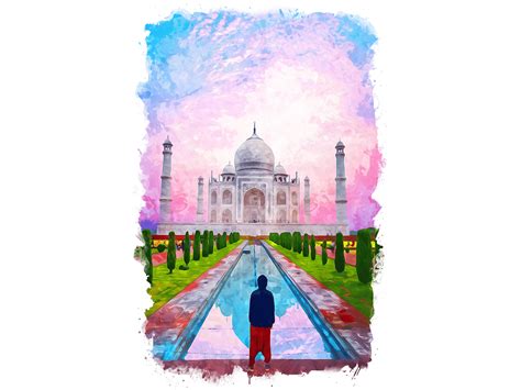 Taj Mahal Watercolor View Graphic by Poster Boutique · Creative Fabrica