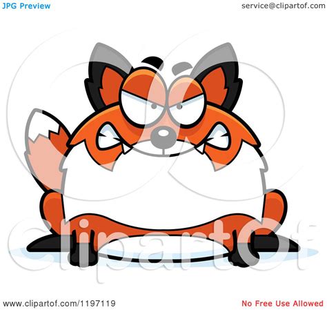 Cartoon Of A Mad Chubby Fox Royalty Free Vector Clipart By Cory