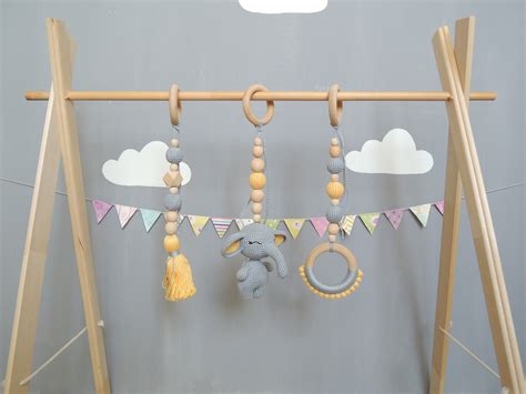 Set Of 3 Hanging Toys For Wooden Baby Gym Stroller Toys Car Etsy