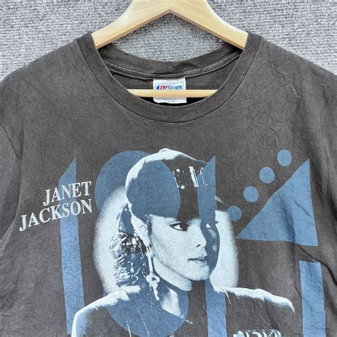 Vintage Janet Jackson Shirt Mens Large Black 90s Rhythm Nation 1990