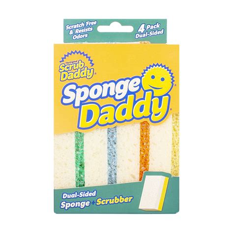 Sponge Daddy Dual Sided Sponge And Scrubber 4 Pack Scrub Daddy Uk