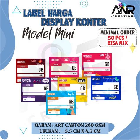 Jual Label Harga Voucher Konter Display Etalase Konter Mini Shopee