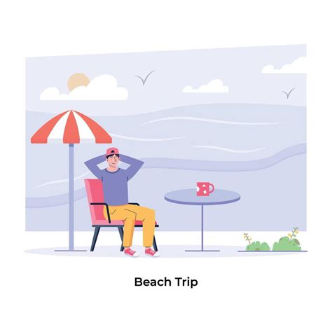 Trendy Beach Trip 20405595 Vector Art at Vecteezy