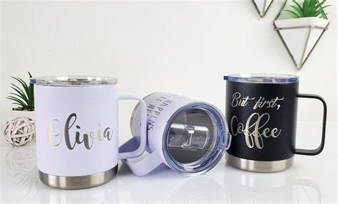 Personalized Coffee Mug With Lid Insulated Coffee Mug Custom Etsy