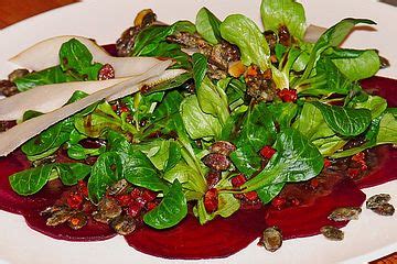 Carpaccio Von Roter Bete Mit Feldsalat Birnen Und K Rbiskernkrokant