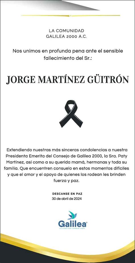 Jorge Martínez Güitrón Obituario Esquela