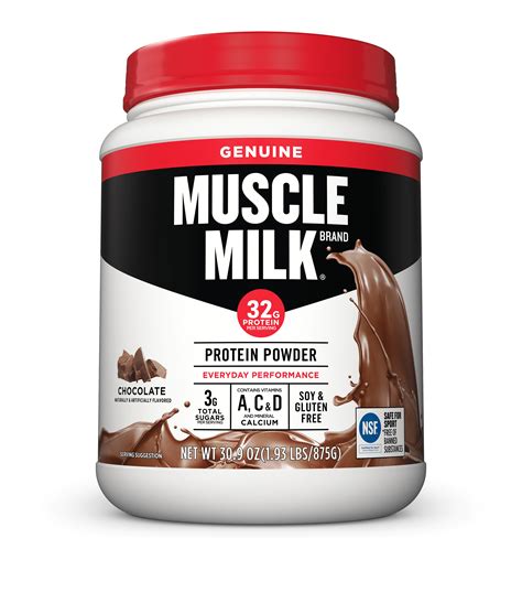 Muscle Milk Genuine Protein Powder, Chocolate, 32g Protein, 1.9 Lb ...