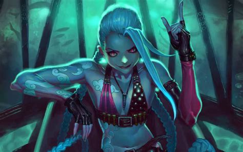 Jinx In Piltover And Zaun League Of Legends Hd Wallpaper