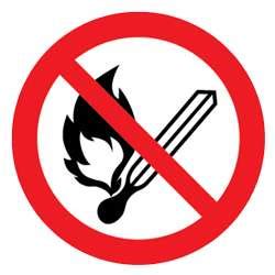 No Naked Flame Symbol Safety Labels Directa UK Ltd