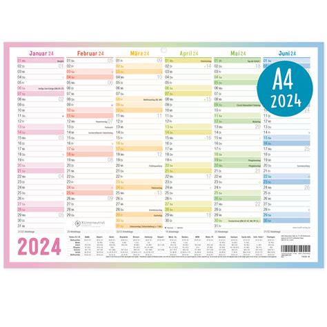 Häfft Shop Tafelkalender Premium 2024 A4 Rainbow online kaufen