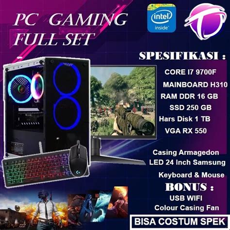 Jual Pc Komputer Rakitan Cpu Gaming Full Set Murah Core I Fullset