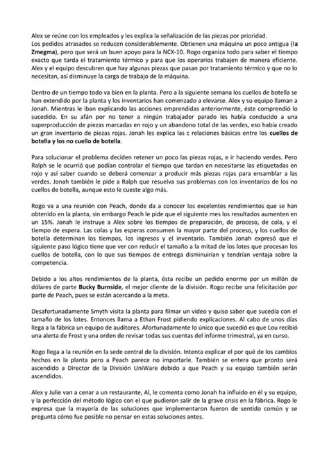 Ensayo Del Libro La Meta De Eliyahu M Goldratt Pdf