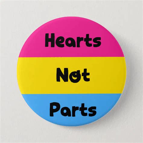 Hearts Not Parts Pansexual Pride Button Zazzle