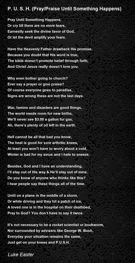 P.U.S.H. (Pray/Praise Until Something Happens) - P.U.S.H. (Pray/Praise ...