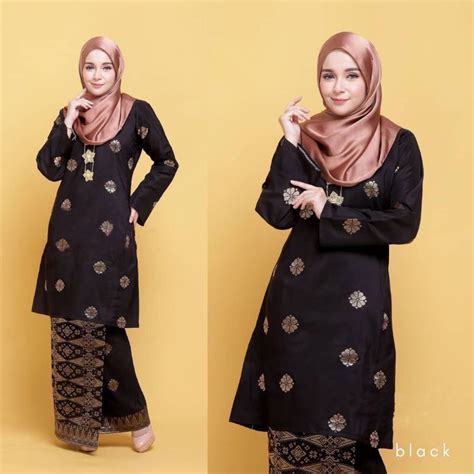 Hot Selling Baju Kurung Pahang Songket Tenun Asli Bunga Tabur Plus