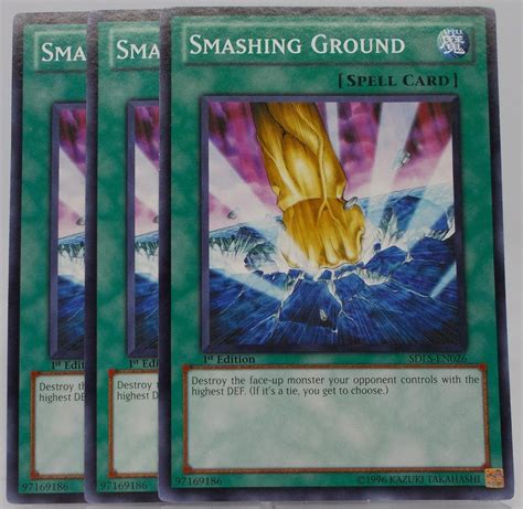 Amazon co jp 3枚セット遊戯王英語版SMASHING GROUND 1st Edition 地砕き SDLS