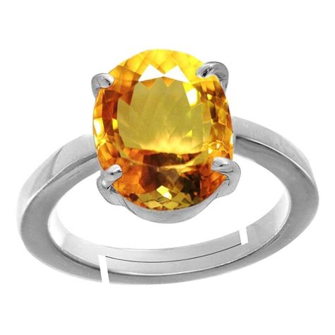 Buy Jemskart Ratti Carat Citrine Ring Sunela Certified