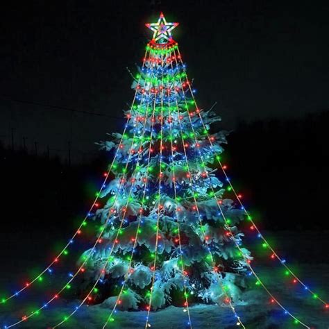 Guirlande Lumineuse Sapin De No L Avec Etoile Leds Guirlande