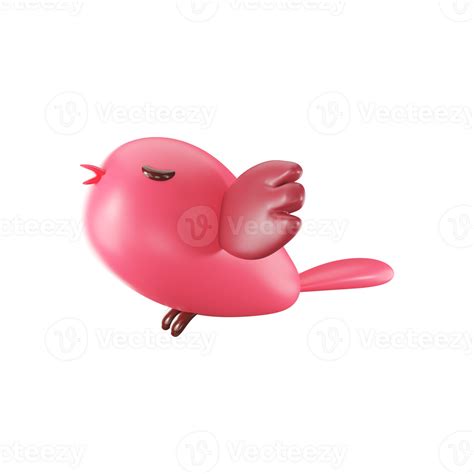 3d Render Of Pink Cute Bird 23799195 Png