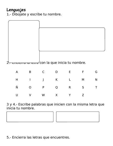 Examen Lenguajes Dib Jate Y Escribe Tu Nombre Encierra La