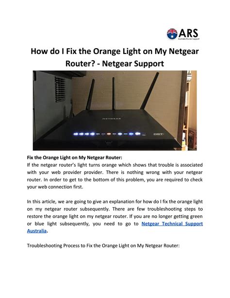 How Do I Fix The Orange Light On My Netgear Router By Router Support