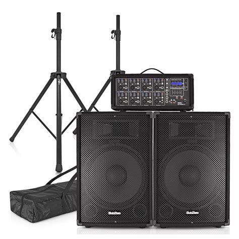 SubZero SZPA 815 300W 15 PA System With Stands At Gear4music