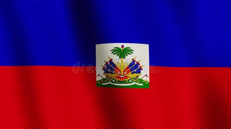 Haiti Waving Flag Closeup For Democracy Seamless Video Animation