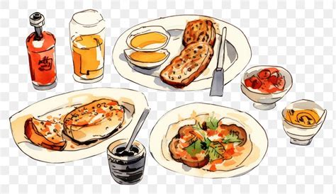 PNG Food cartoon brunch lunch. | Free PNG Illustration - rawpixel