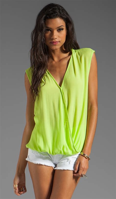 Ella Moss Stella Wrap Top In Lime Revolve