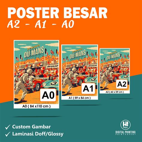 Jual Cetak Poster Besar A A A Custom Gambar Shopee Indonesia