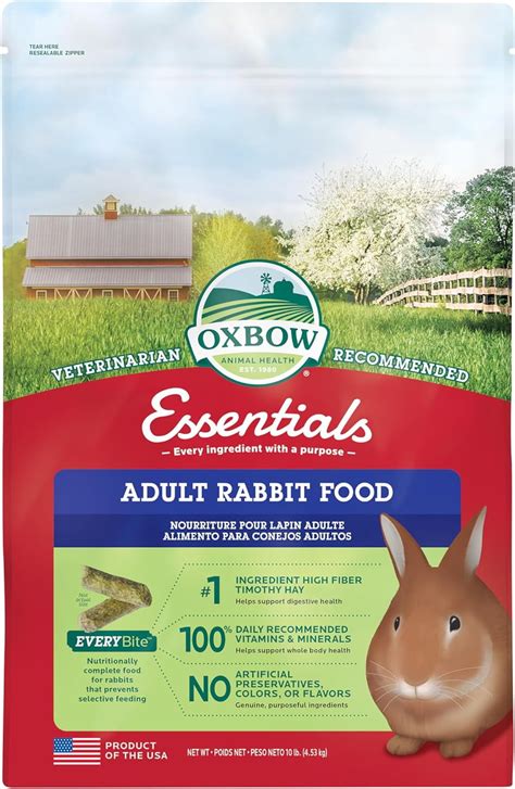 Oxbow Essentials Adult Rabbit Food All Natural Adult Rabbit Pellets Veterinarian Recommended