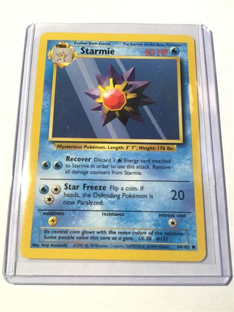 Starmie Base Set Common Pokemon Card Unlimited Edition