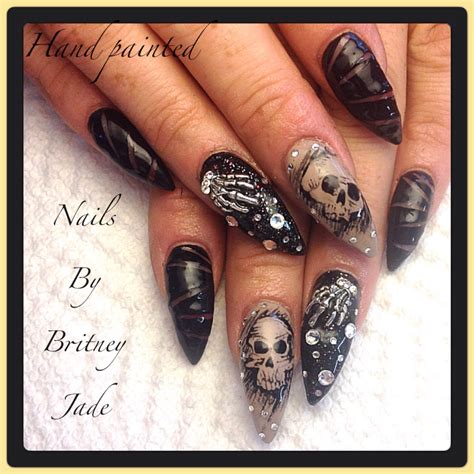 Skull Nails Pop Art Nails Nail Art Skull Nail Designs 3d Acrylic